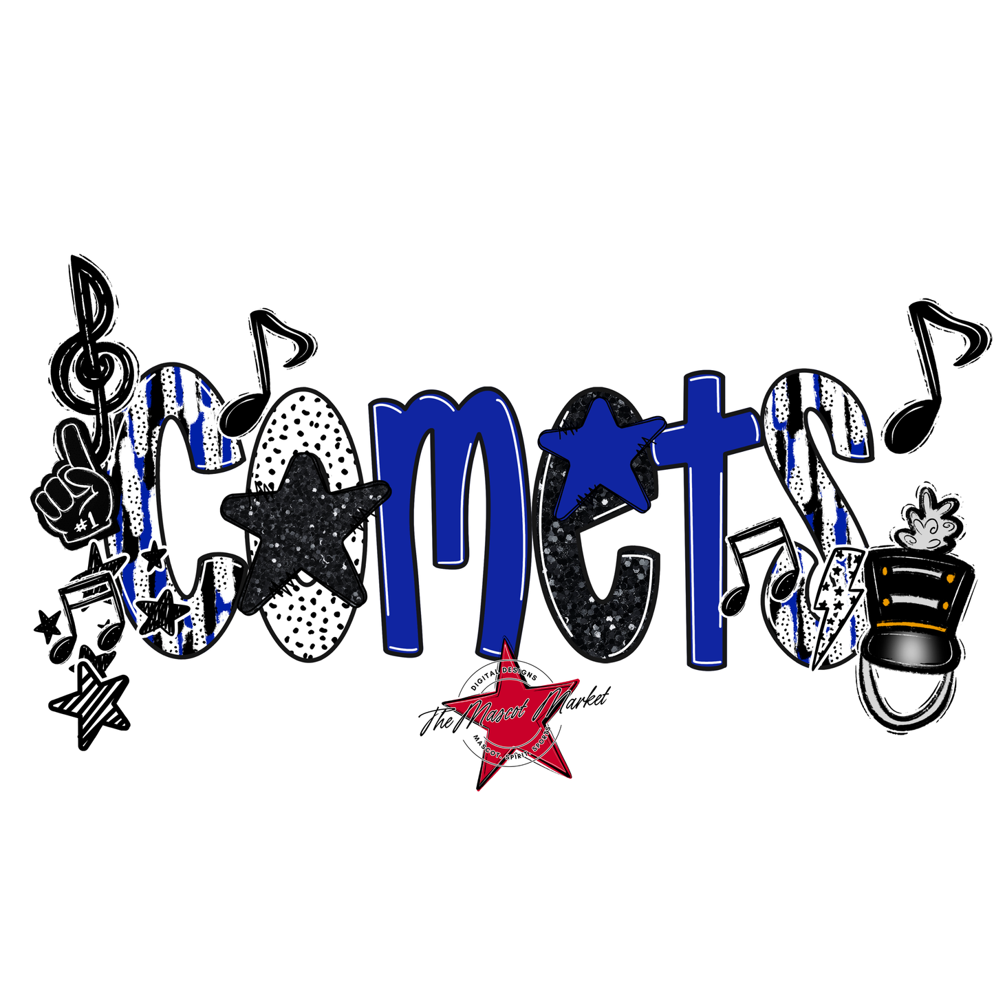 Comets Band Scrape-Royal Blue