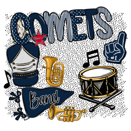 Comets Band Spirit-Navy