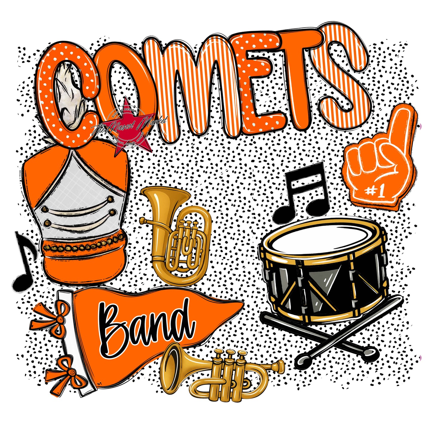 Comets Band Spirit-Orange