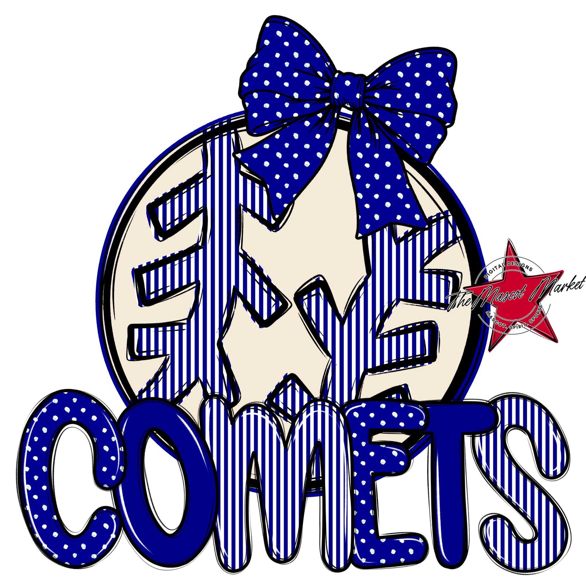 Comets Baseball-Softball Spirit Design-Blue