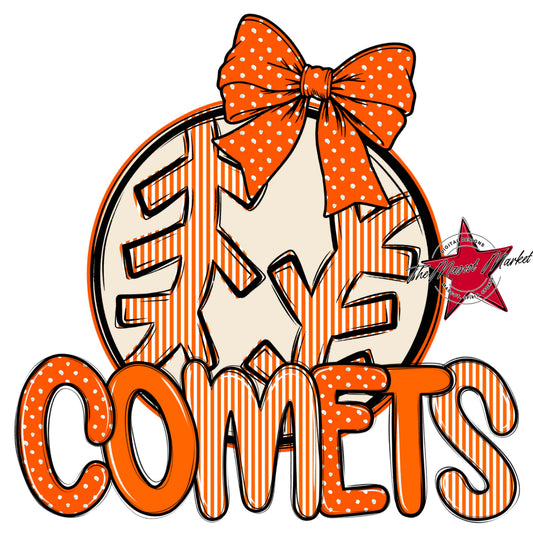 Comets Baseball-Softball Spirit Design-Orange