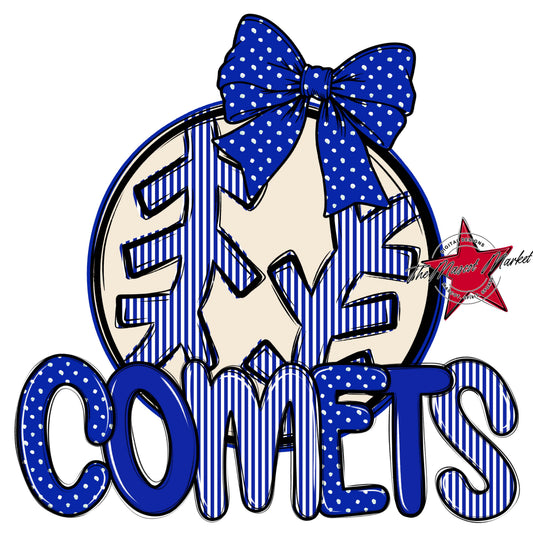 Comets Baseball-Softball Spirit Design-Royal Blue