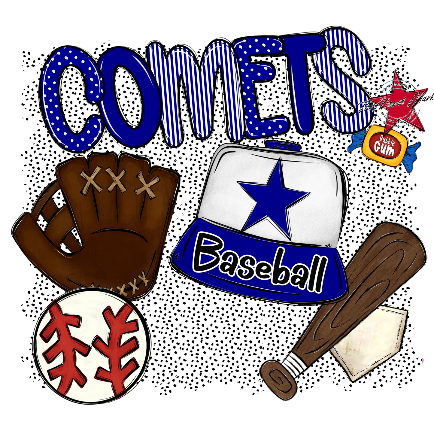 Comets Baseball Spirit-Blue
