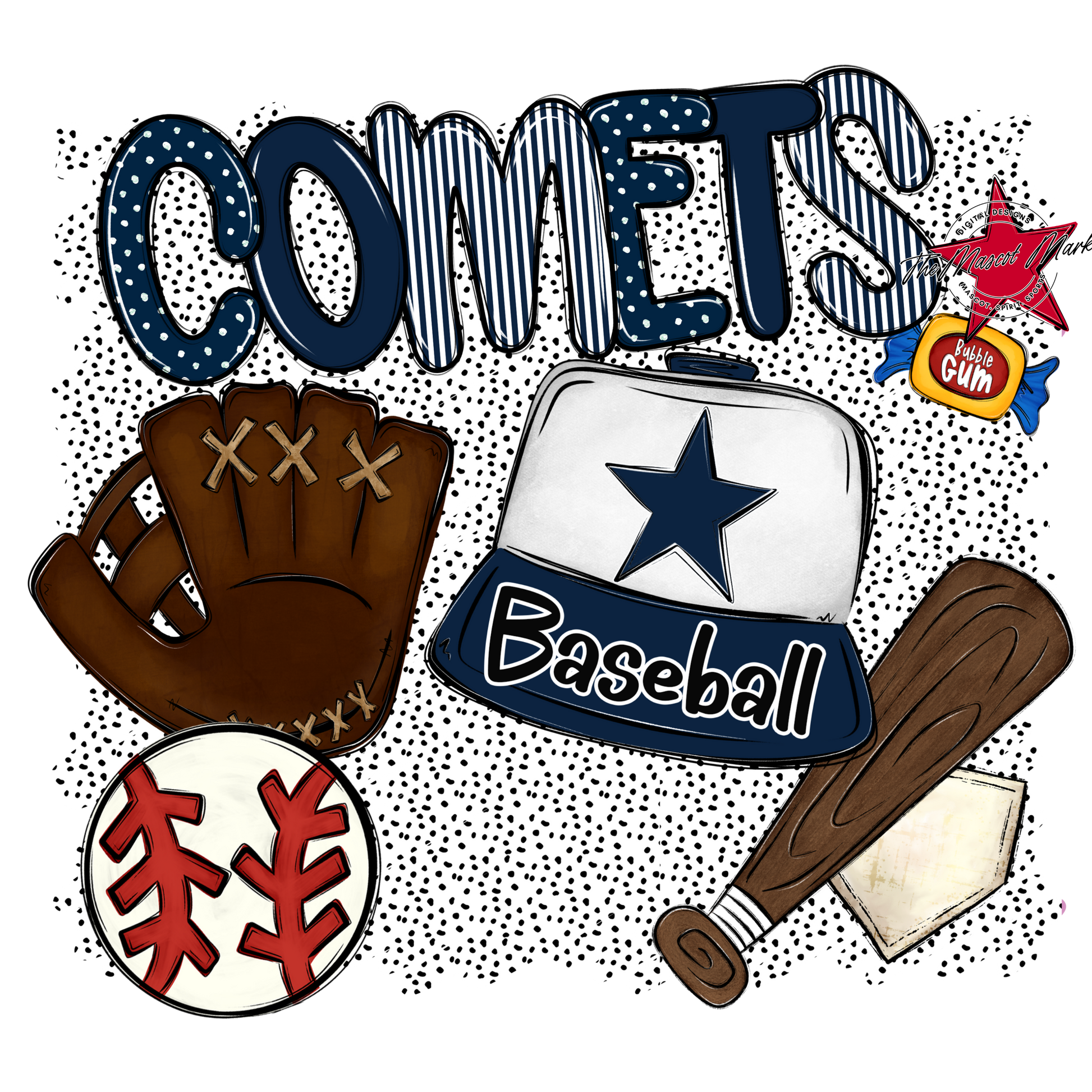 Comets Baseball Spirit-Navy