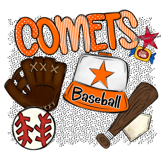 Comets Baseball Spirit-Orange