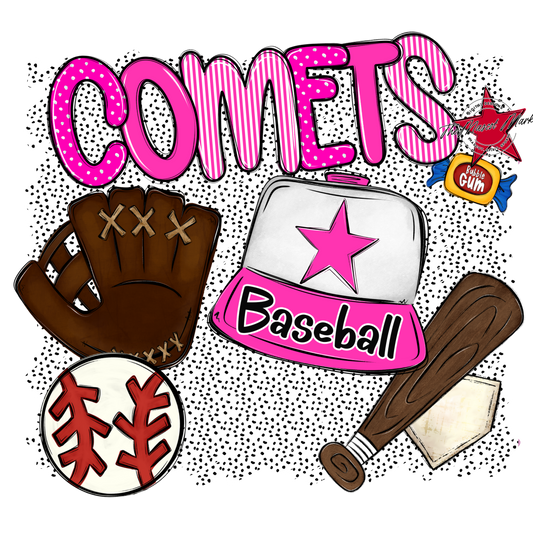 Comets Baseball Spirit-Pink