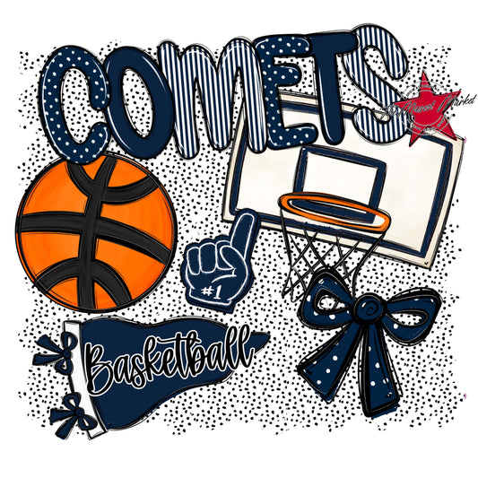 Comets Basketball Spirit-Navy