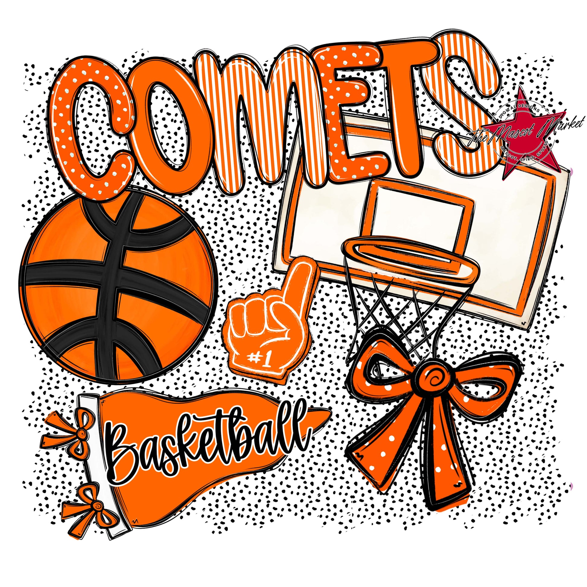 Comets Basketball Spirit-Orange
