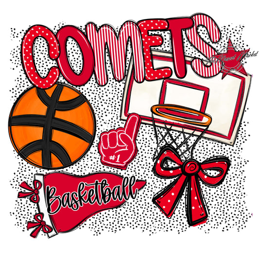 Comets Basketball Spirit-Red