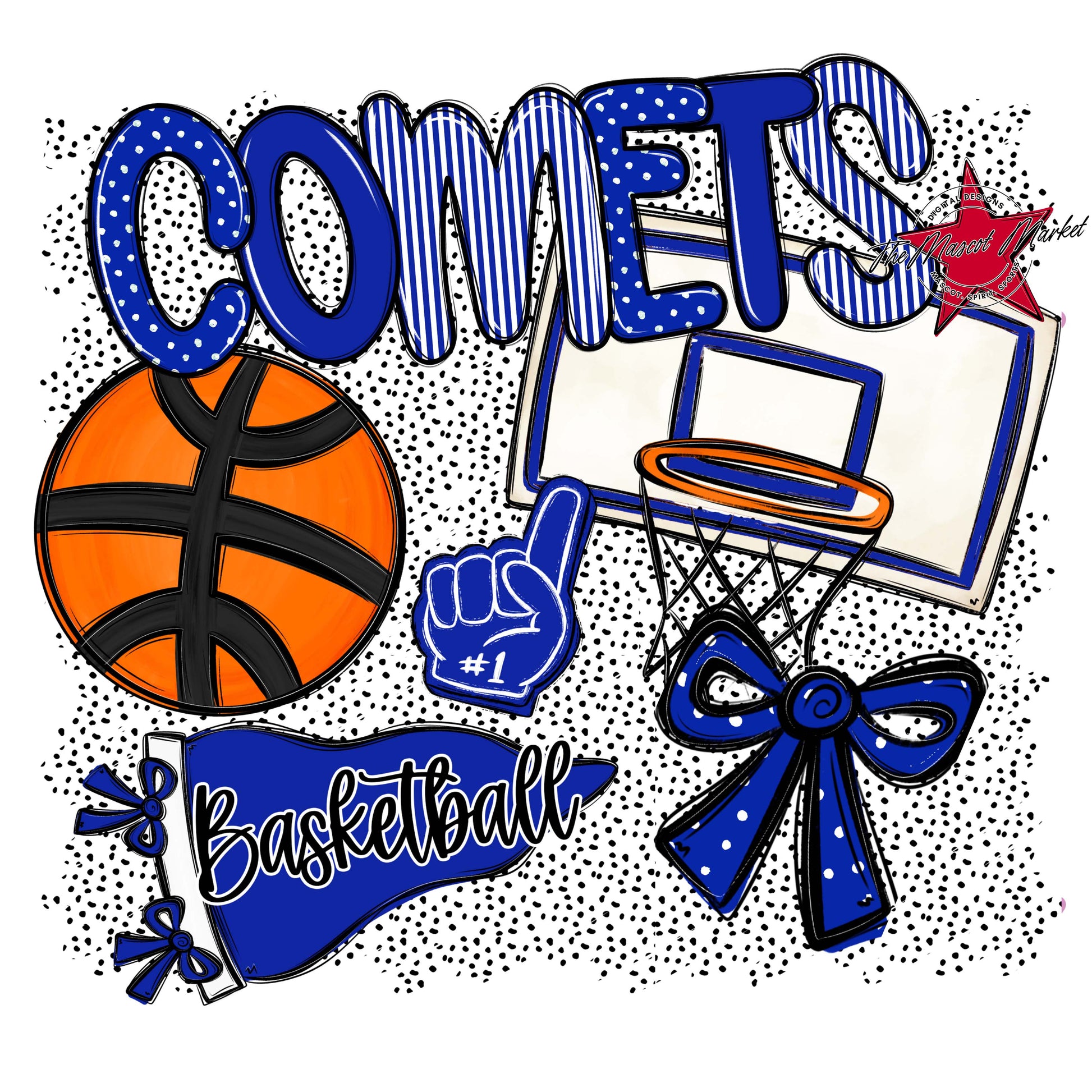 Comets Basketball Spirit-Royal Blue