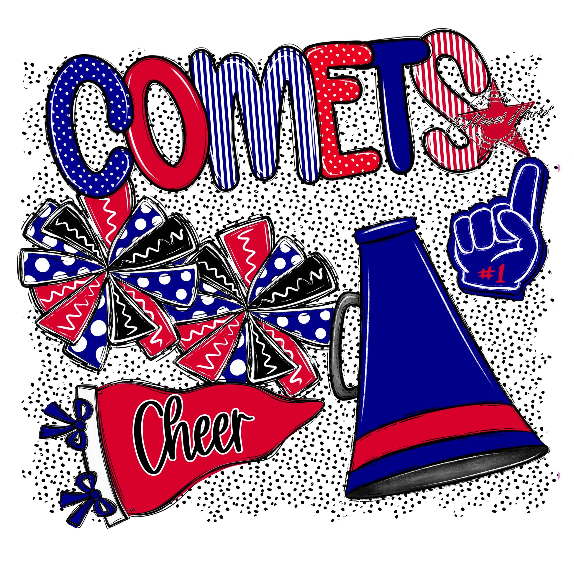 Comets Cheer Spirit-Blue & Red