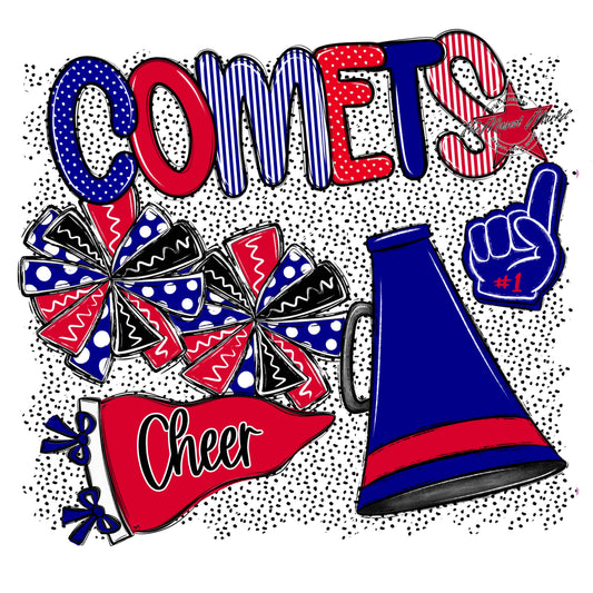 Comets Cheer Spirit-Blue & Red