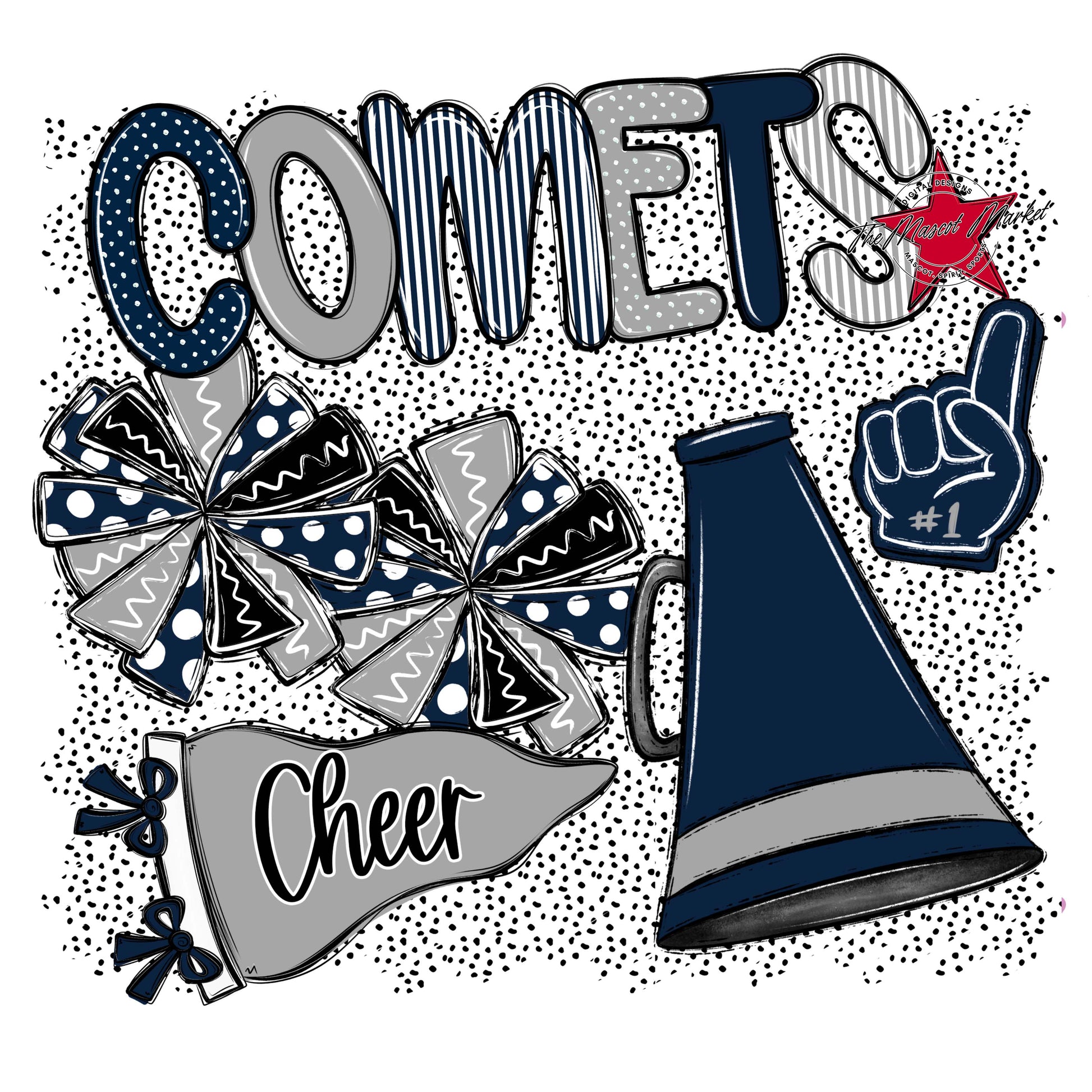 Comets Cheer Spirit-Navy & Grey