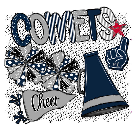 Comets Cheer Spirit-Navy & Grey