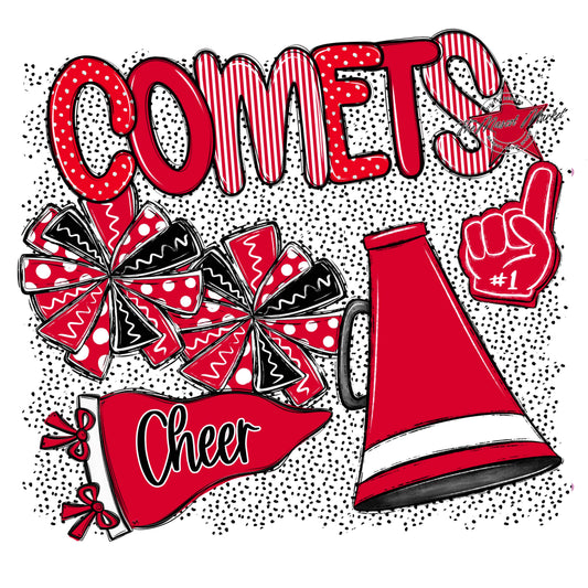 Comets Cheer Spirit-Red