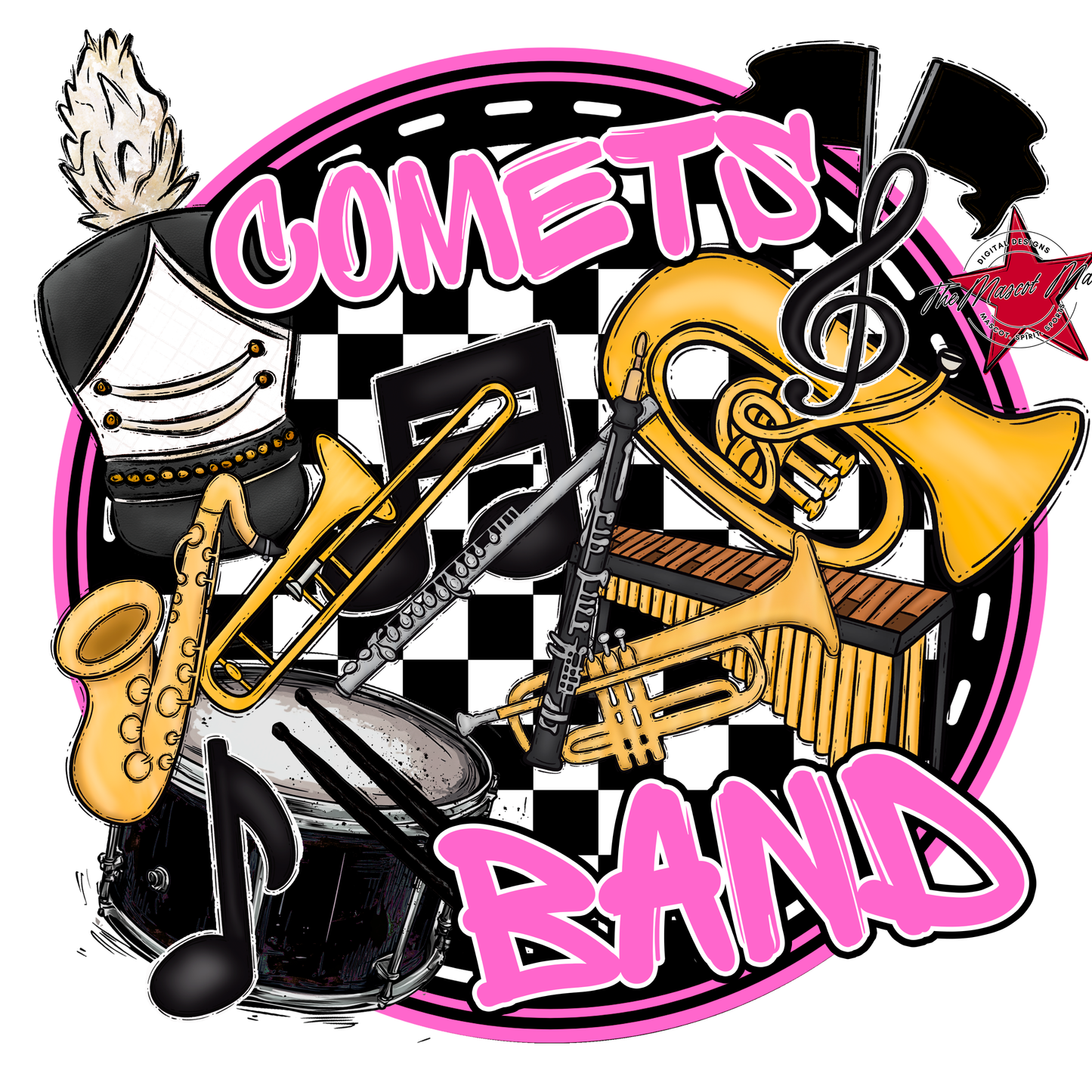 Comets Circle Band Design-Baby Pink