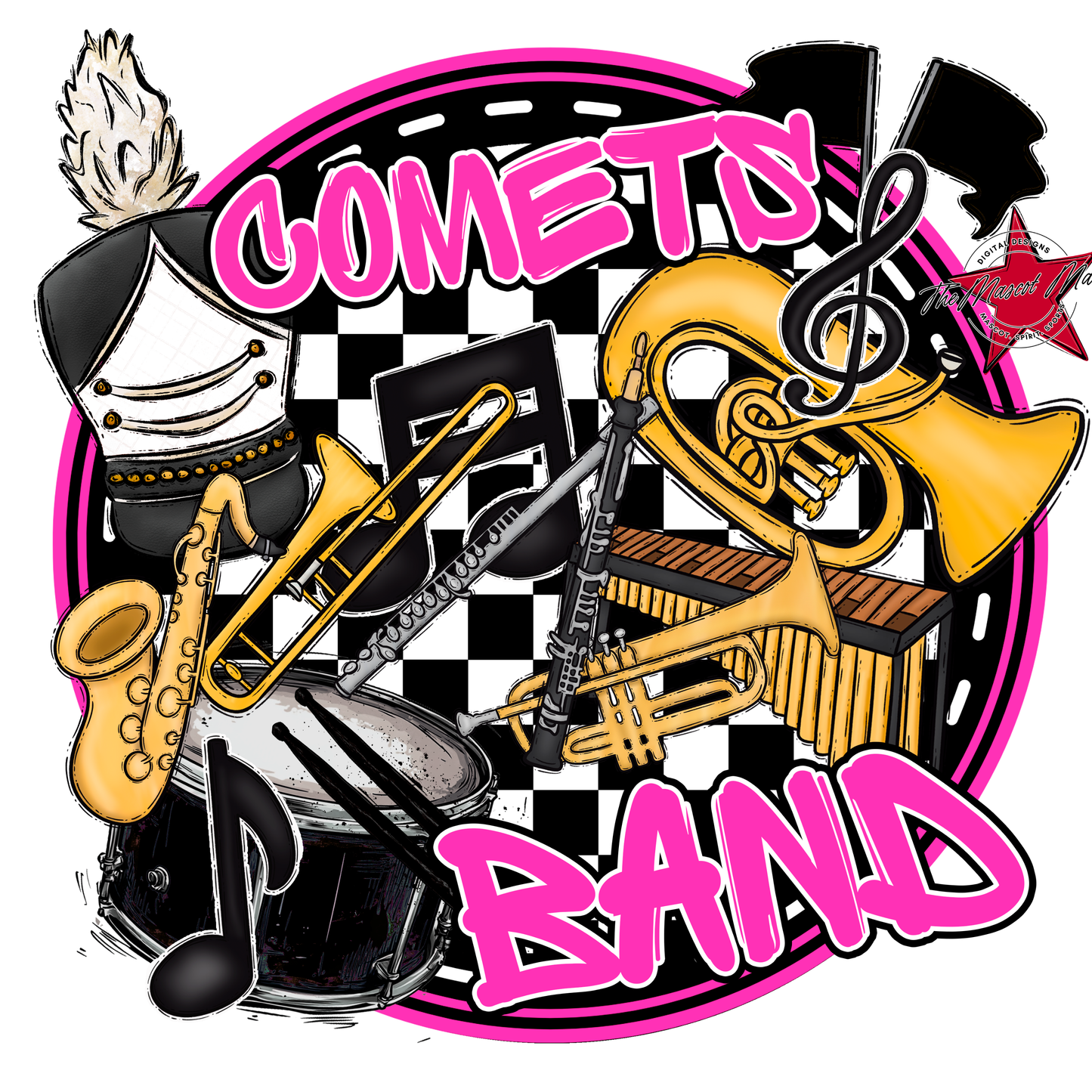 Comets Circle Band Design-Pink