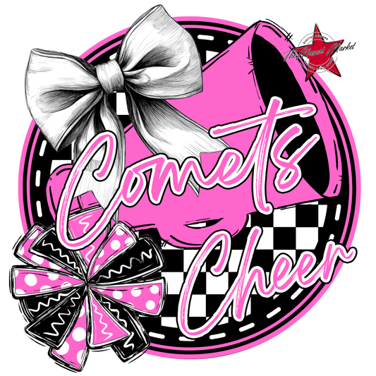 Comets Circle Cheer Design-Baby Pink