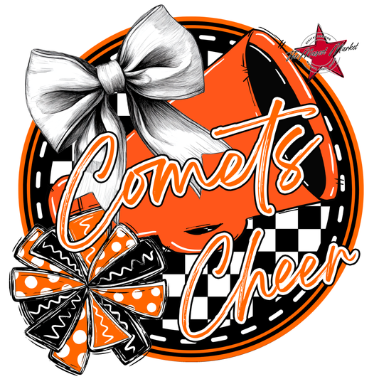Comets Circle Cheer Design-Orange