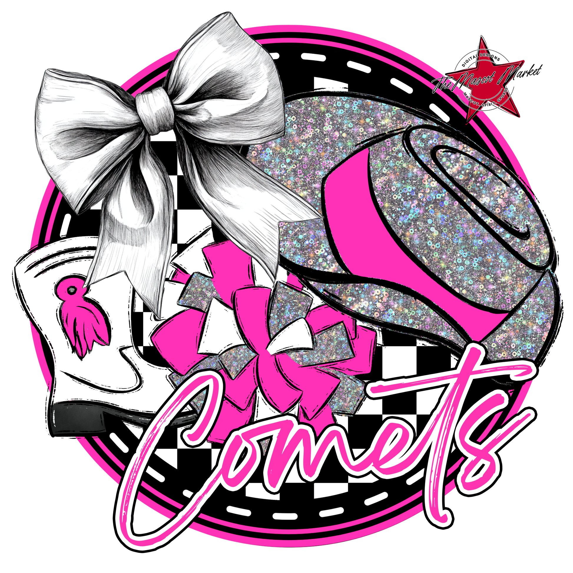 Comets Circle Drillteam Design-Pink