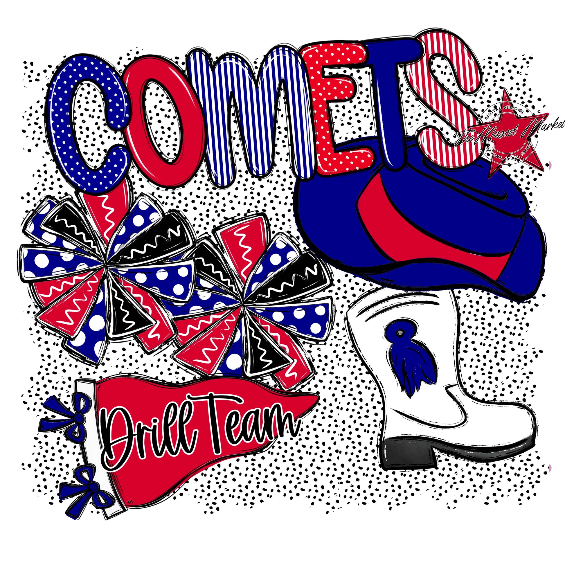Comets Drillteam Spirit-Blue & Red