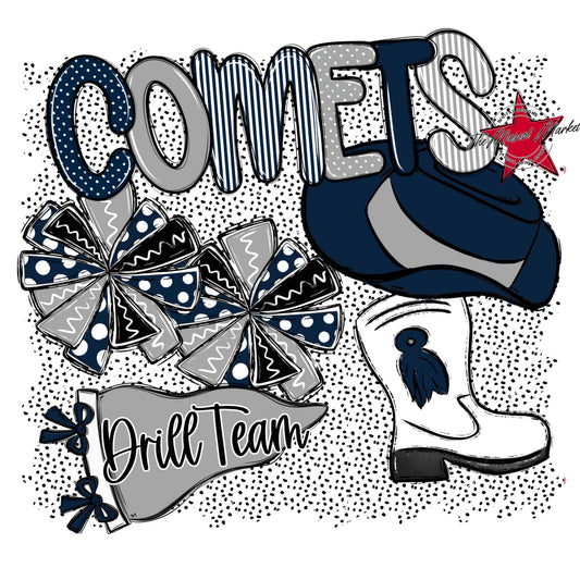 Comets Drillteam Spirit-Navy & Grey