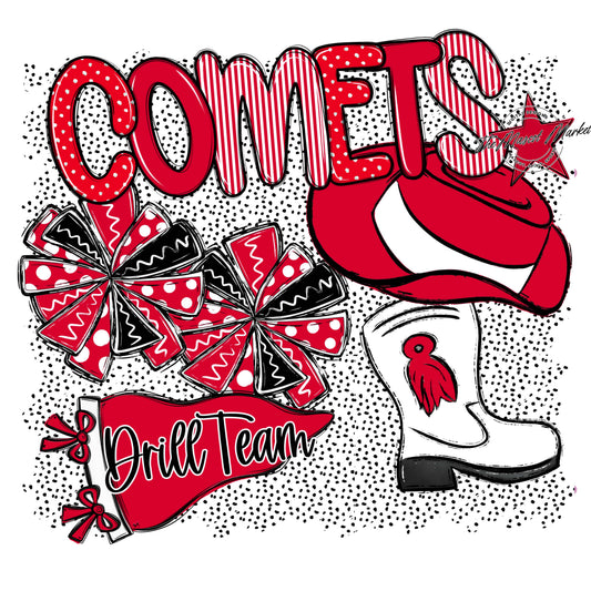 Comets Drillteam Spirit-Red