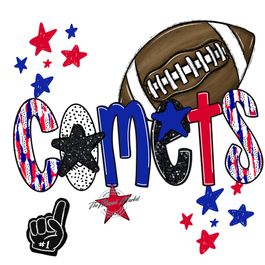 Comets Football Scrape-Blue-Red