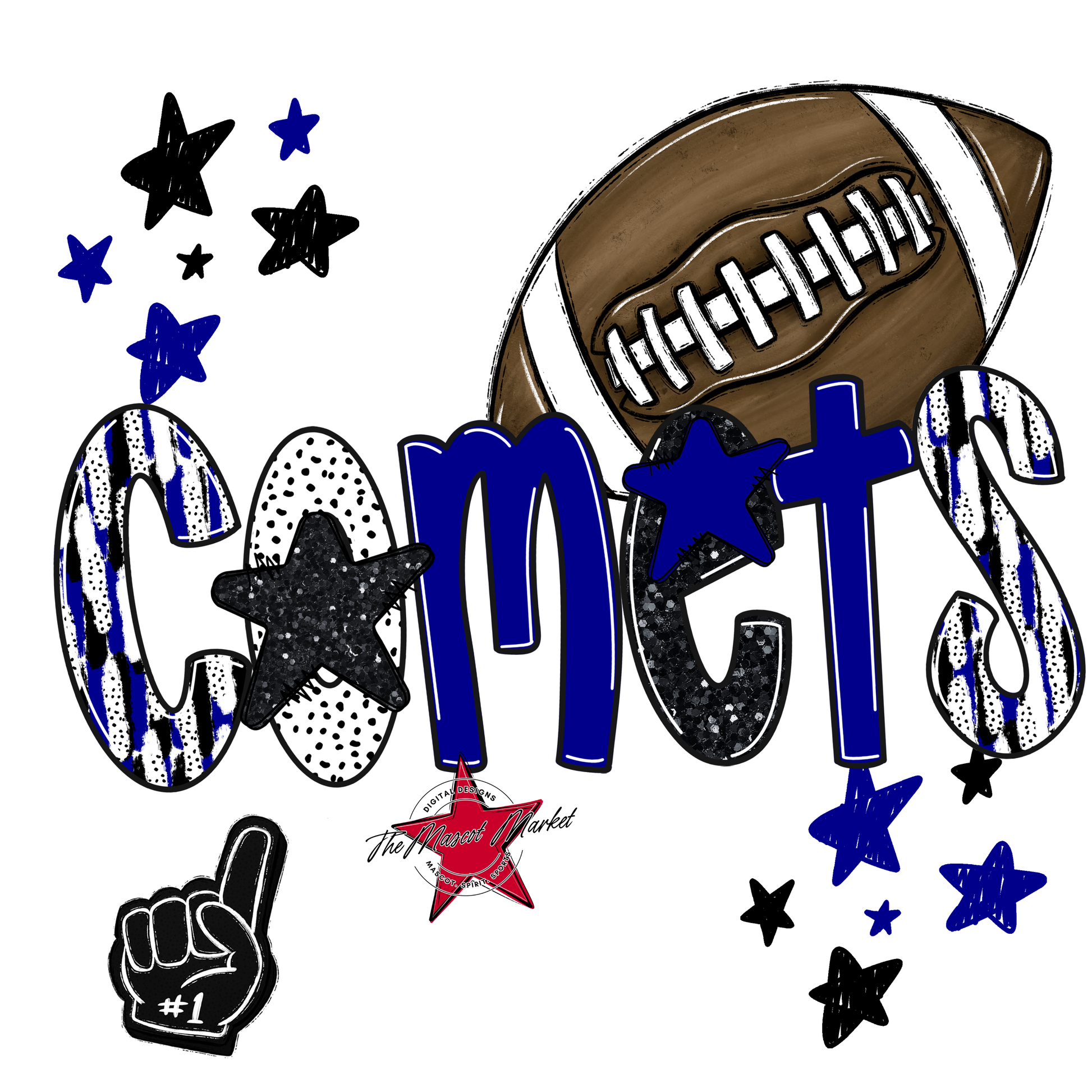 Comets Football Scrape-Blue
