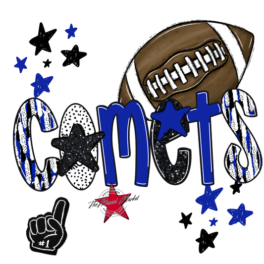 Comets Football Scrape-Royal Blue