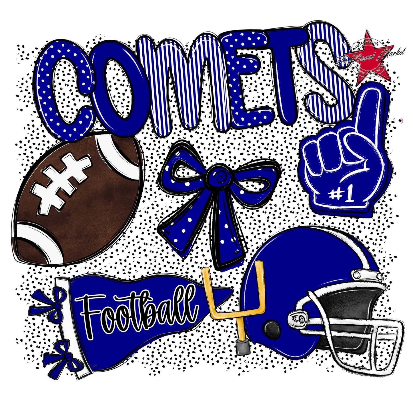 Comets Football Spirit-Blue