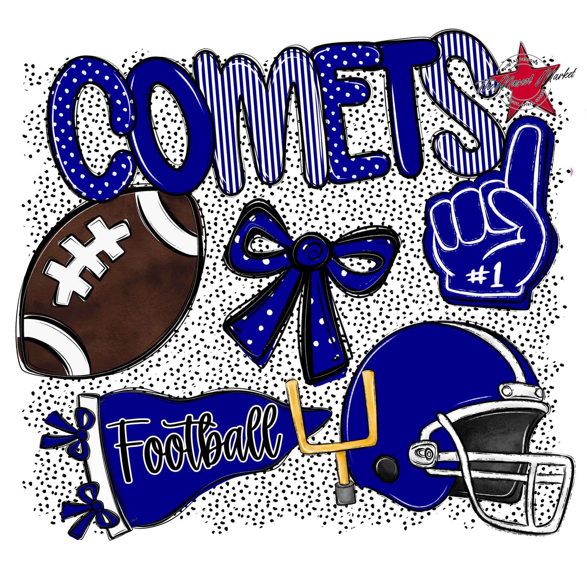 Comets Football Spirit-Blue