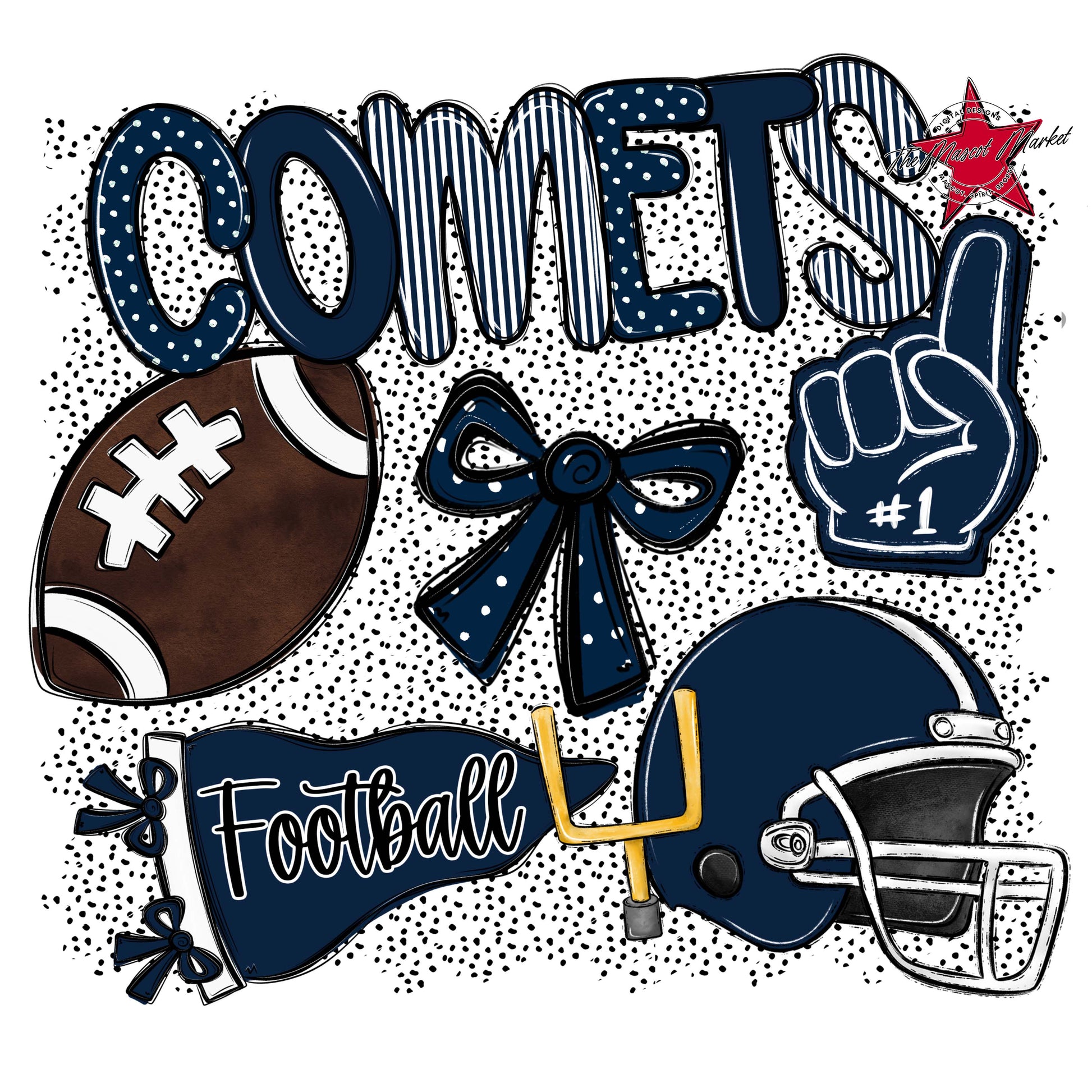 Comets Football Spirit-Navy