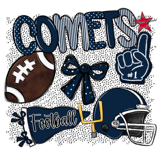 Comets Football Spirit-Navy
