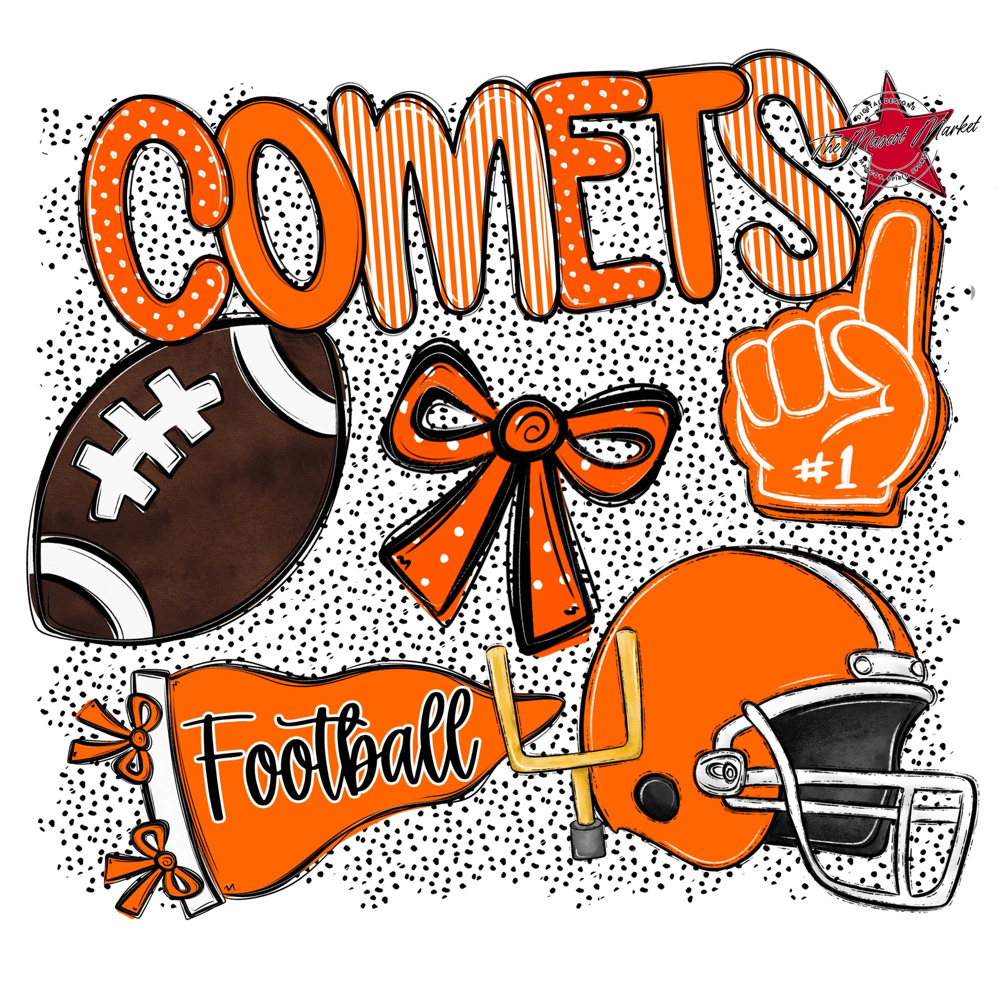 Comets Football Spirit-Orange