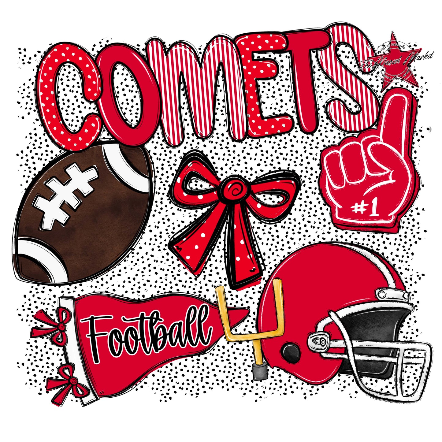 Comets Football Spirit-Red