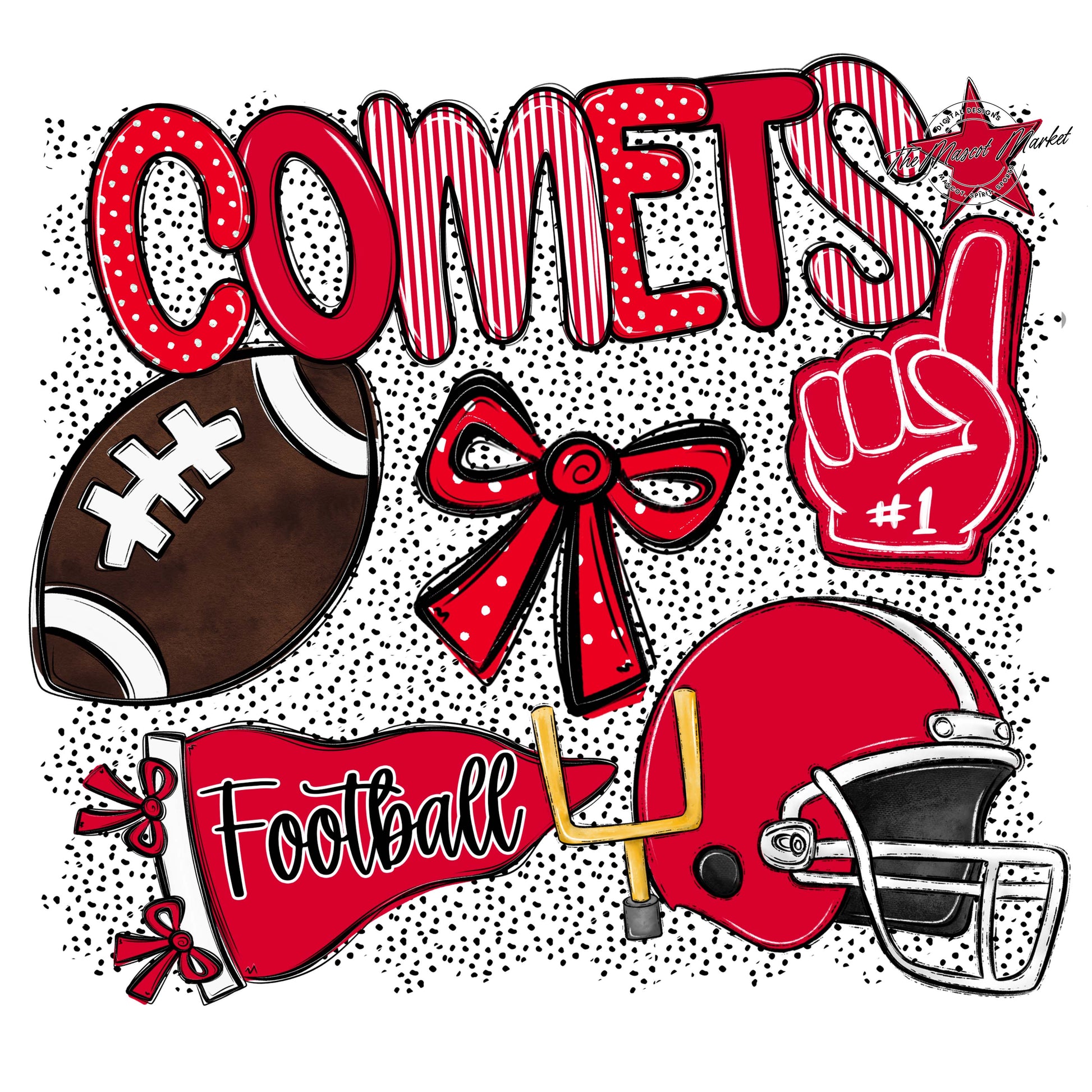 Comets Football Spirit-Red