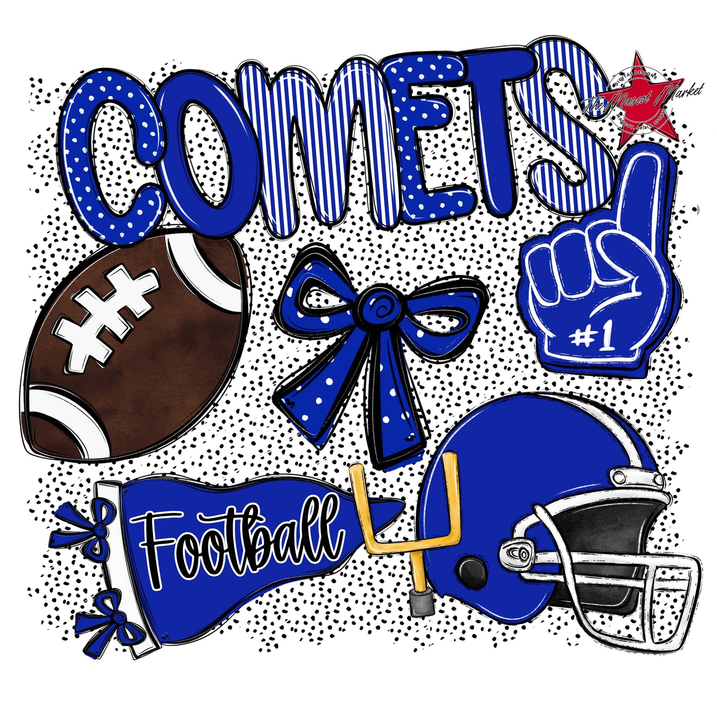 Comets Football Spirit-Royal Blue