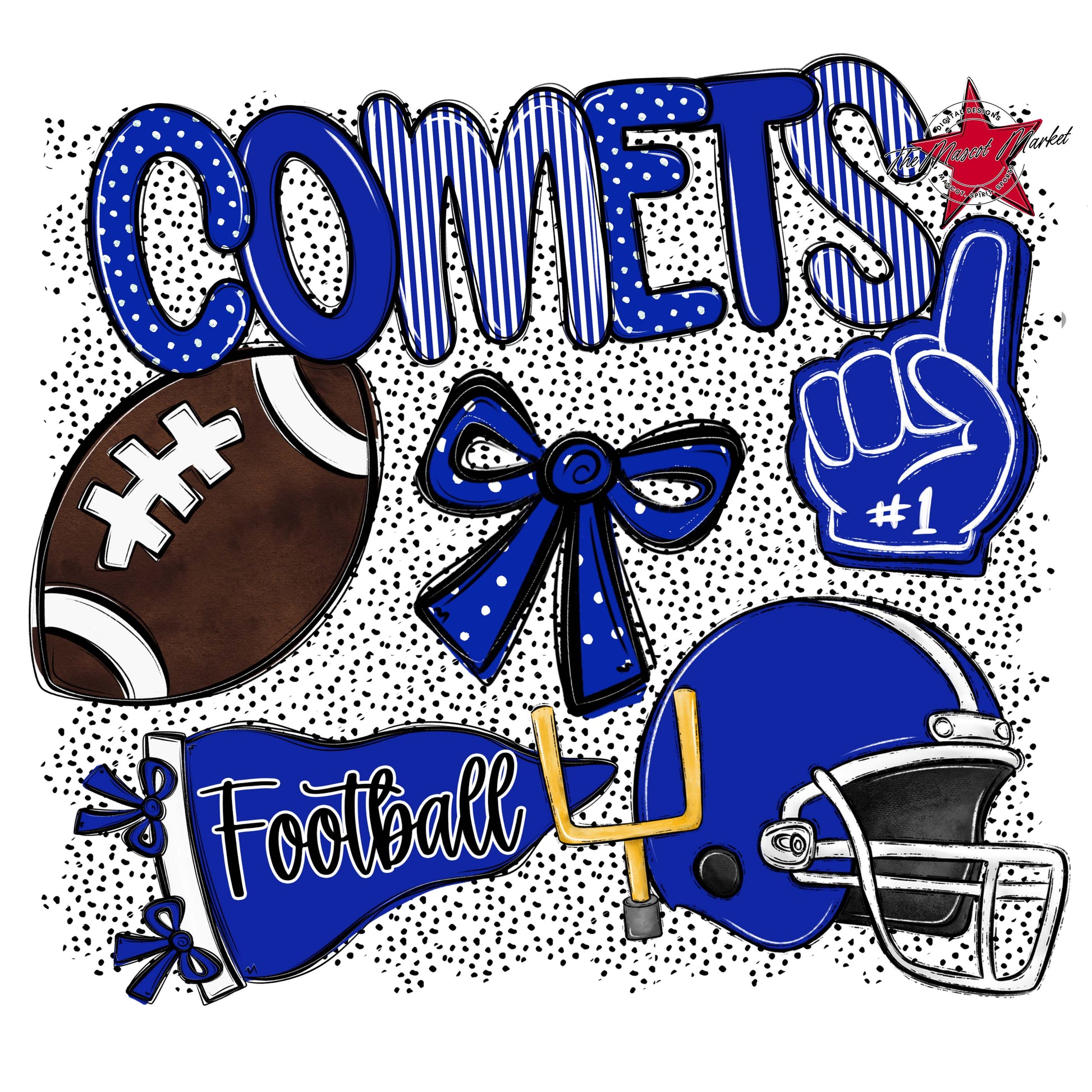 Comets Football Spirit-Royal Blue