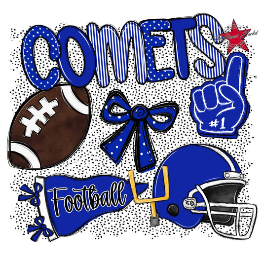Comets Football Spirit-Royal Blue