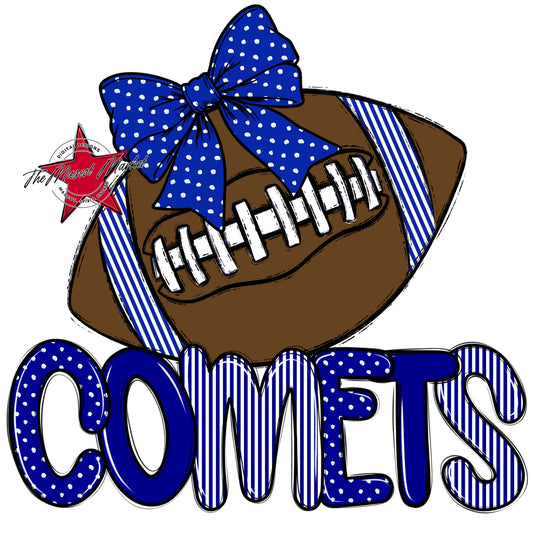 Comets Football Spirit Design-Blue