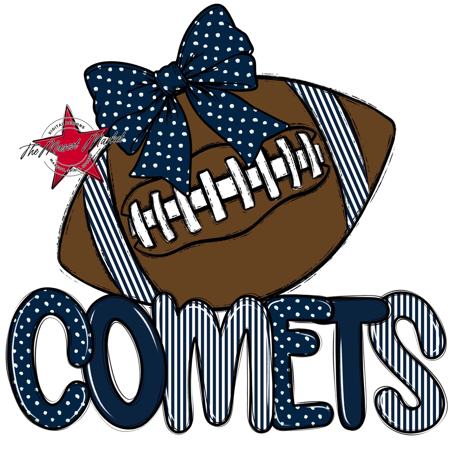 Comets Football Spirit Design-Navy