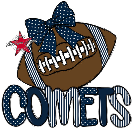 Comets Football Spirit Design-Navy