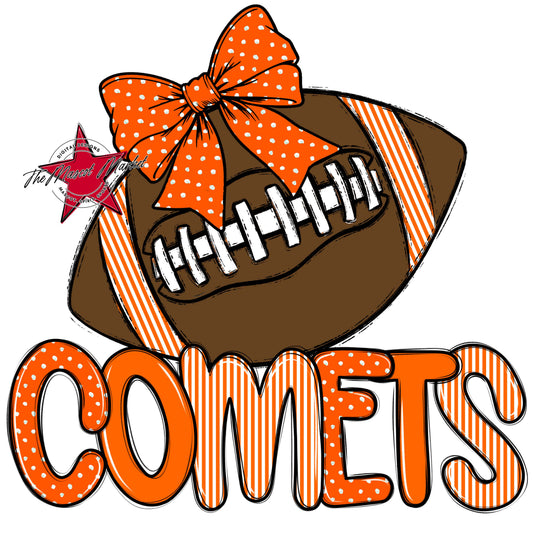Comets Football Spirit Design-Orange
