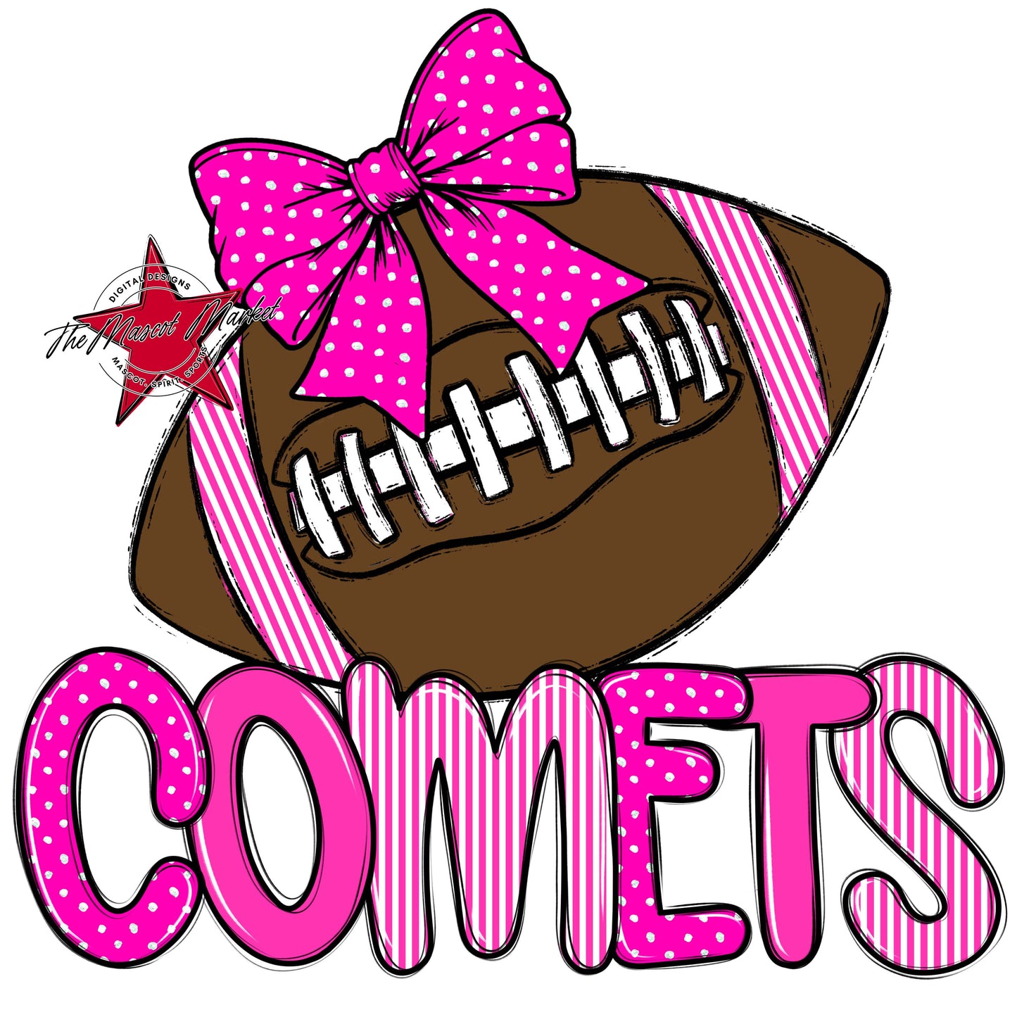 Comets Football Spirit Design-Pink