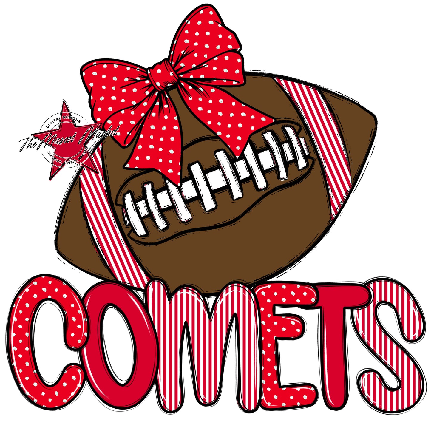 Comets Football Spirit Design-Red