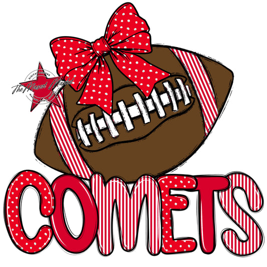 Comets Football Spirit Design-Red