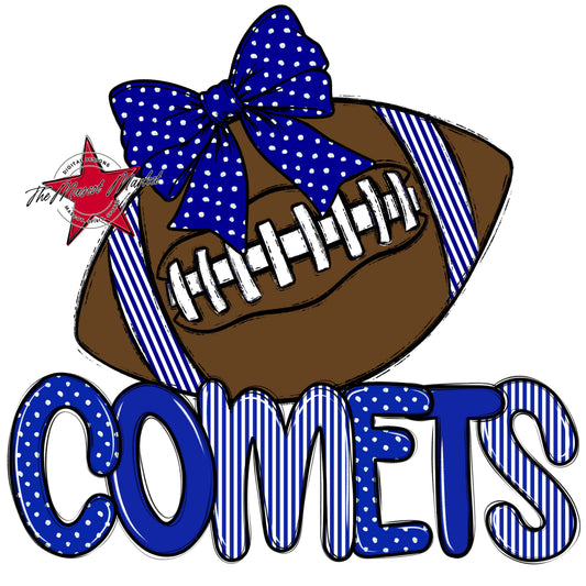Comets Football Spirit Design-Royal Blue
