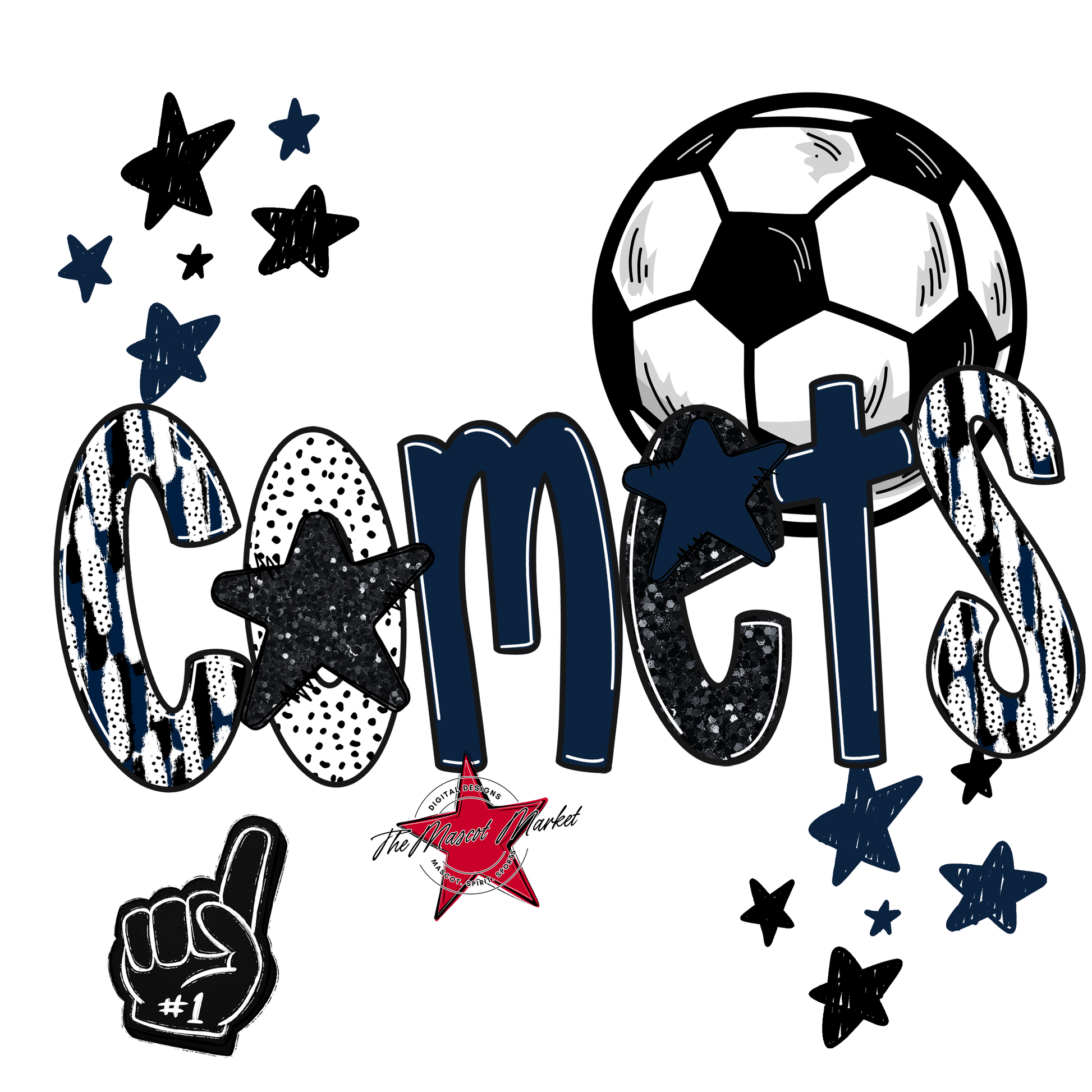 Comets Soccer Scrape-Navy