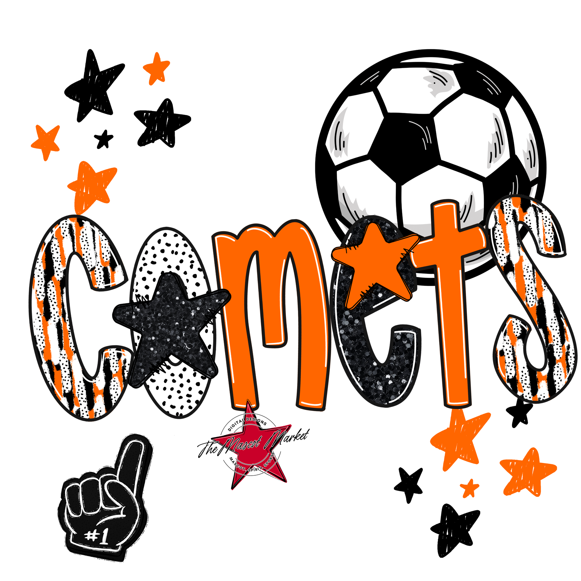 Comets Soccer Scrape-Orange